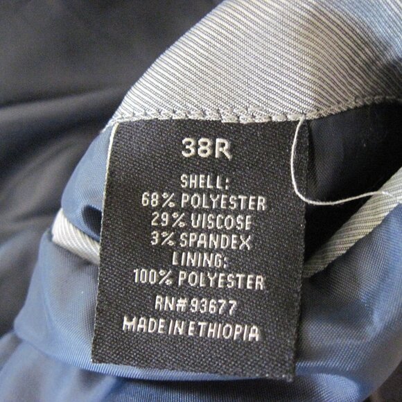 JAY FERRAR-Men's 38R Slim Fit Sport Coat-Blue-Double Vent-Spandex-Notch Labels - Picture 4 of 5